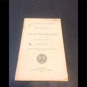 Rare 1906 USDA Eggs and their uses as food booklet